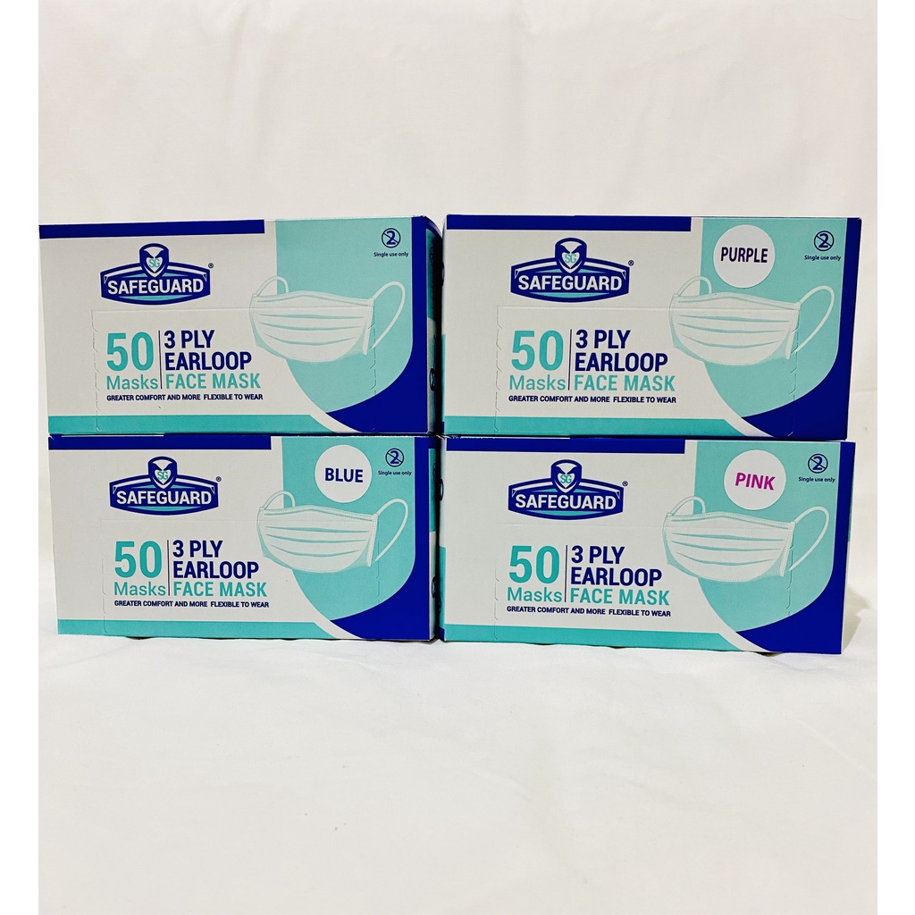 Masker SAFEGUARD Earloop 3ply isi 50 pcs Original