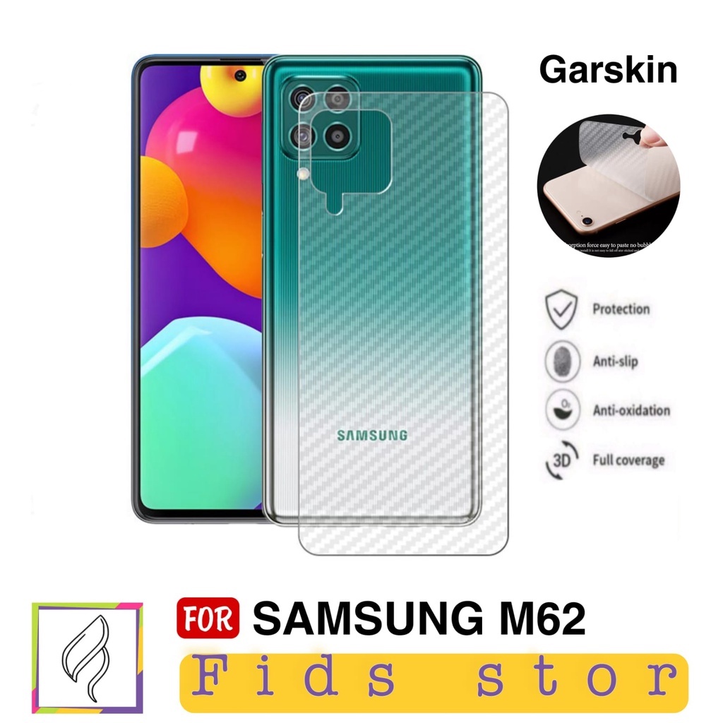 PROMO Garskin Carbon SAMSUNG M62 | SAMSUNG F62 Anti Gores Pelindung Belakang HP Violette Design Skin