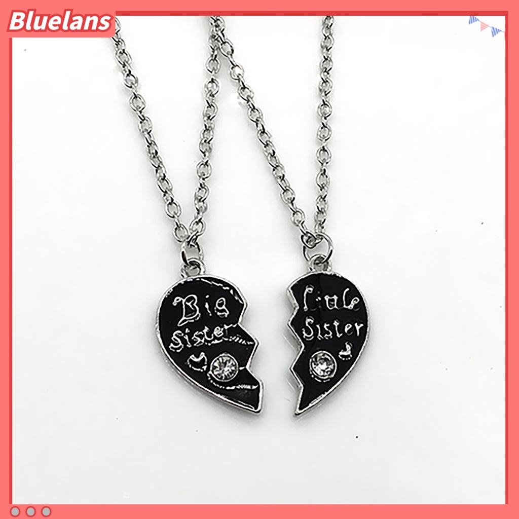 Bluelans Women Necklace Stylish Heart Puzzle Alloy Girls Pendant Necklace