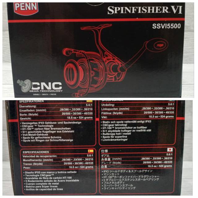 REEL PENN SPINFISHER SSV VI 4500/5500...METAL BODY