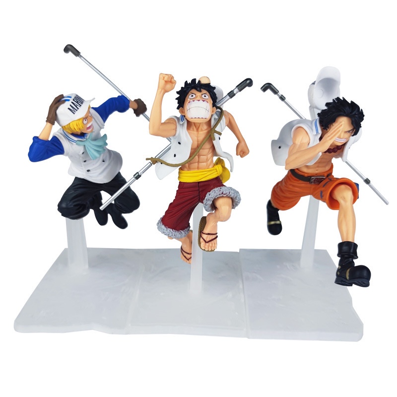 Mainan Action Figure Model Anime One Piece Luffy Ace Sabo Navy Running Three Brothers Bahan PVC Untuk Hadiah Anak