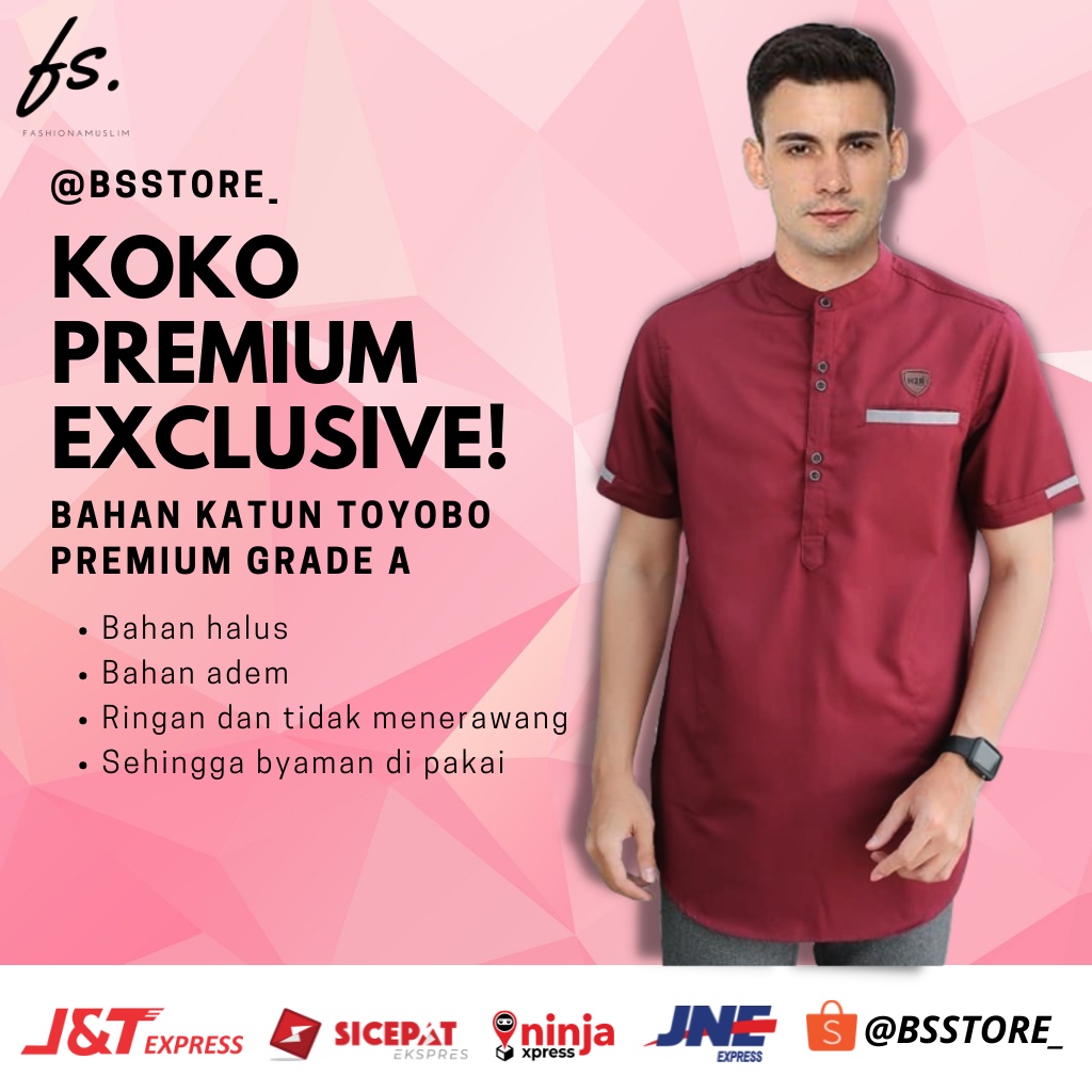 Kemeja Baju Atasan Kaos Gamis Koko Lengan Pendek Panjang Pria Kurta Original Solat Shalat Dewasa Kem