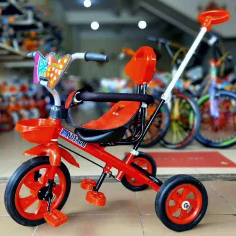 Sepeda anak roda tiga yoe yoe stir warna cover jok