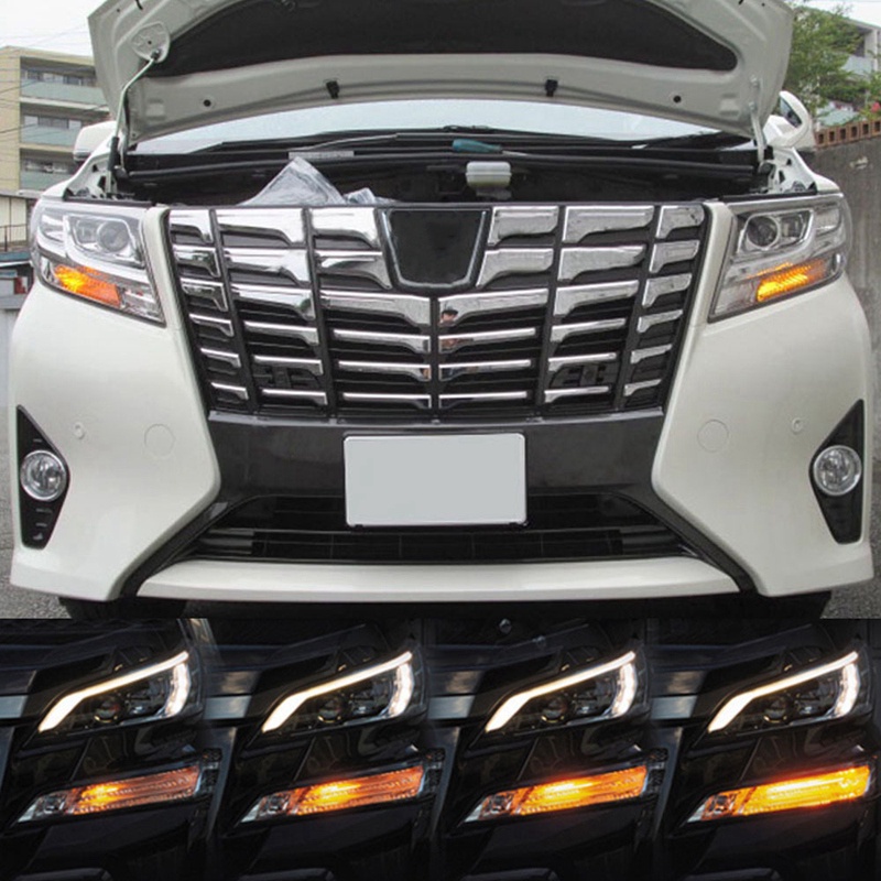 Katup Winker LED Sequential Dua Warna Putih / Kuning / Amber Untuk Alphard 30 Vellfire 30 Noah Voxy80