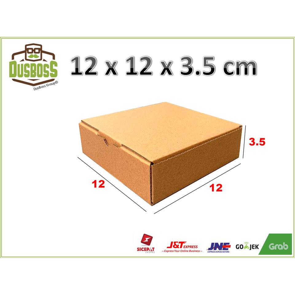 

Kardus Box Ukuran 12 x 12 x 3.5 Model Die Cut untuk kotak aksesoris dll