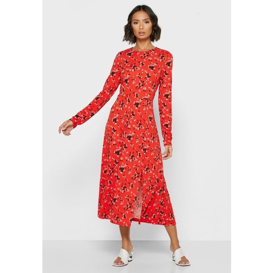 DRESS WANITA B*NANA REPUBLIC MIDI FLORALORIGINAL 100%