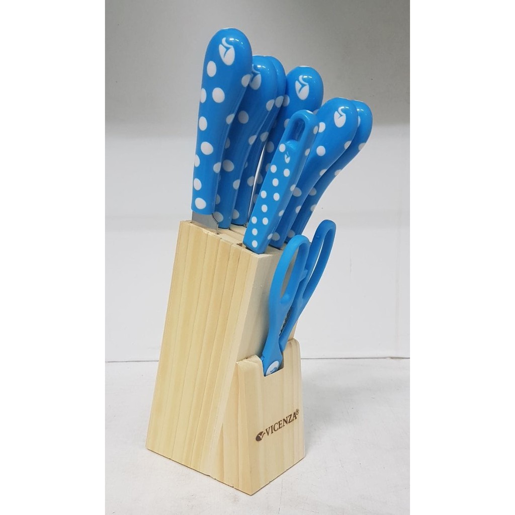 PISAU SET Polkadot Pisau Vicenza V918KP / Pisau Dapur Set Polkadot Vicenza V 918KP 1.100gr