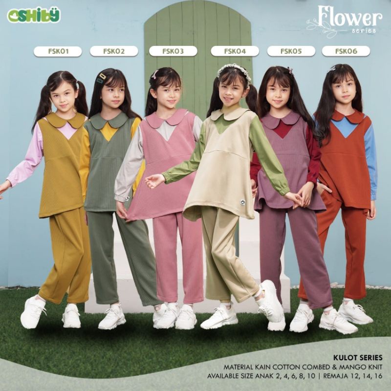 ✅ SETELAN BAJU ANAK PEREMPUAN OSHIBY FLOWER SERIES