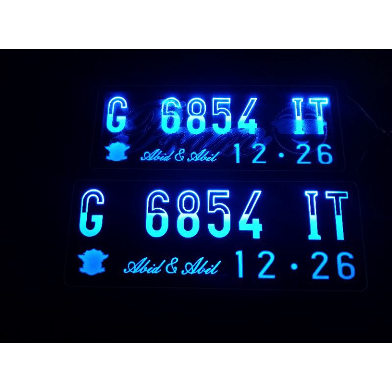 Plat Nomor Motor Akrilik Lampu Nyala Lis