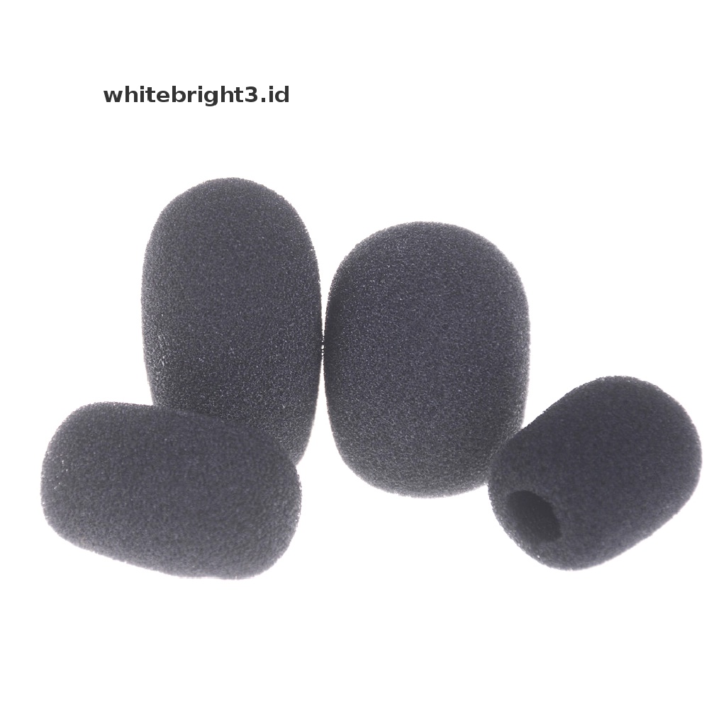 (whitebright3.id) 10pcs Busa Spons Cover Microphone / Headset Warna Hitam