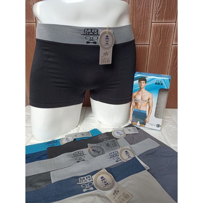 3pcs shot boxer pria bahan rajut premium / shot pria mr dax