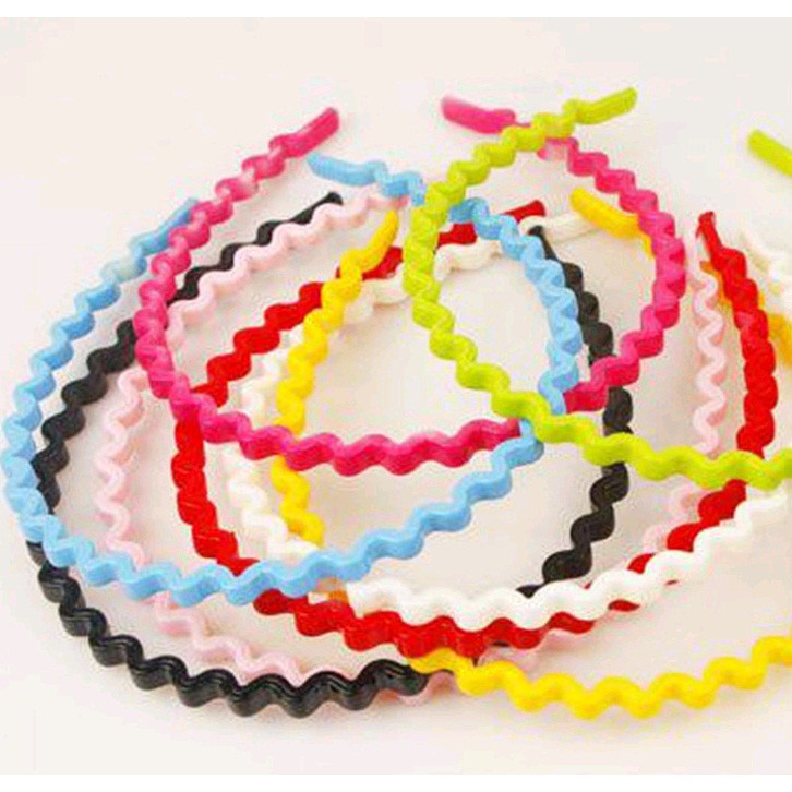 ✅COD [BBS]  Bando Plastik Elastis Bergelombang Motif Aneka Warna Polos