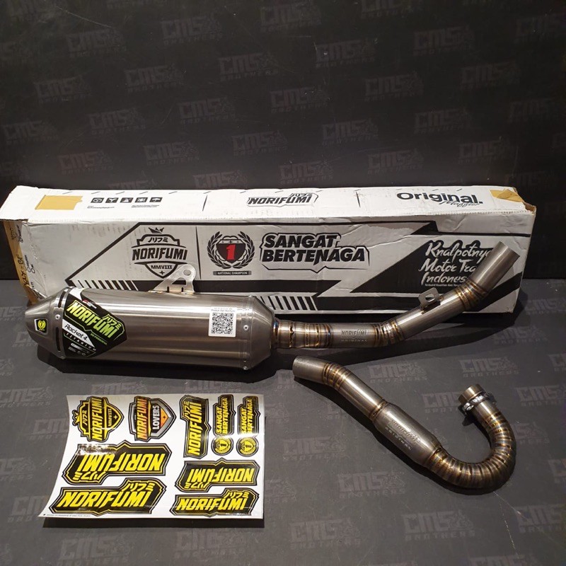 Knalpot Norifumi Rocket 4 Bore up Titanium Kawasaki KLX150 BF Original