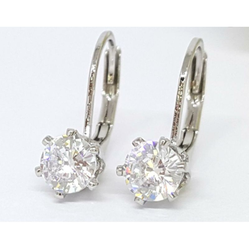 Anting jepit titanium berlian xuping silver N01092004