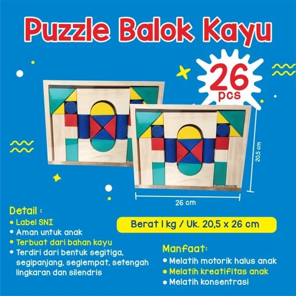 Balok Susun Bangun 26/30/34/Balok Bangun Dan Meronce Alphabet Bisa COD