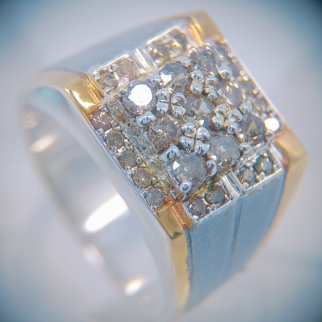 Cincin fashion pria perak handmade berlian banjar