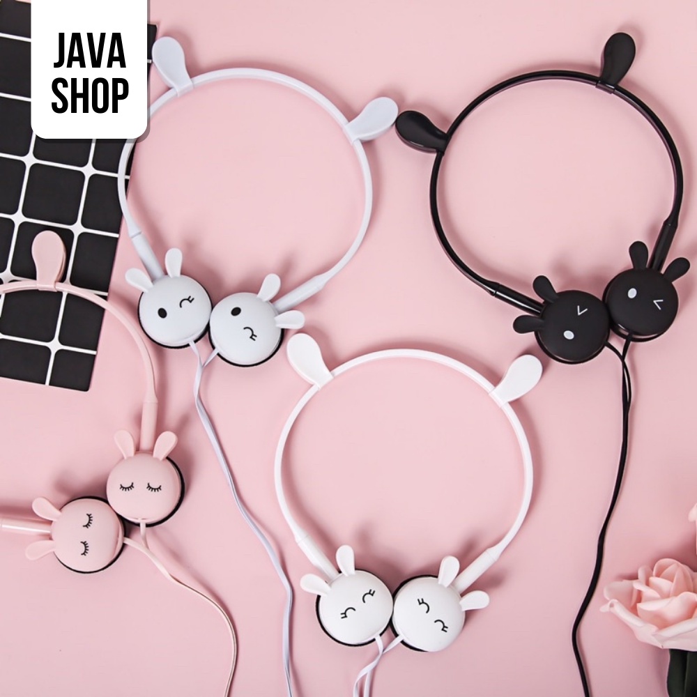 JAVASHOP Headset Bando Lucu Karakter Imut Headphone Unik Super Bass