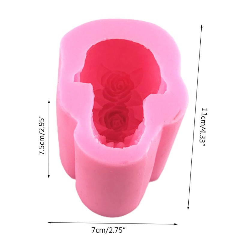 Glitter 3D Rose Skull Epoxy Resin Mold Home Decoration Ornaments Silicone Mould DIY Crafts Candle Casting Mold