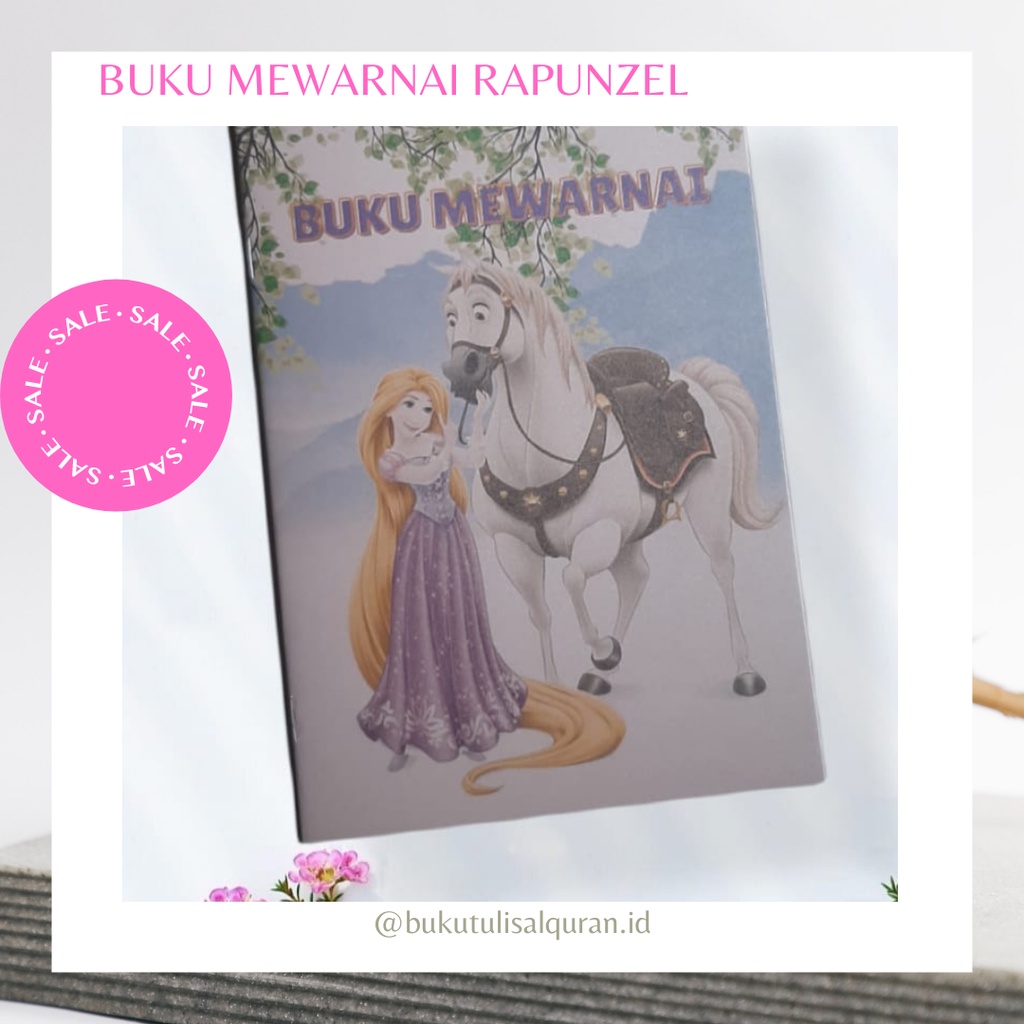 

Buku Mewarnai Untuk Anak-Anak/PAUD/TK/Balita Ukuran Buku A5 Tema Rapunzel