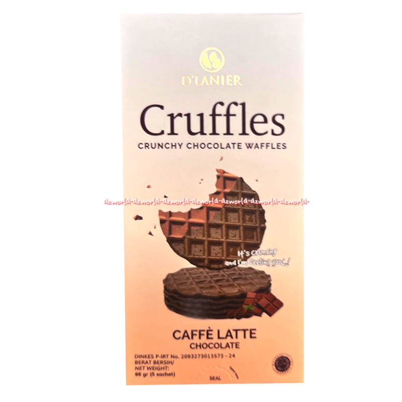 D'lanier Cruffles Crunchy 66gr Chocolate Waffles Salted Caramel Chocolate Dark Milk Caffe Latte Biskuit Wafel Krim Coklat Dlanier Krafel Crufles Kraffel