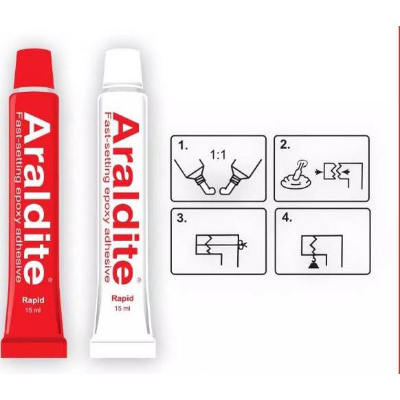 

Harga Spesial.. Lem Epoxy Besi Rapid / Cepat 5 Menit Araldite Merah