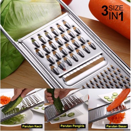 Parutan Keju Jumbo 3 in 1 - Parutan Buah Keju Sayur Grater Stainless Steel