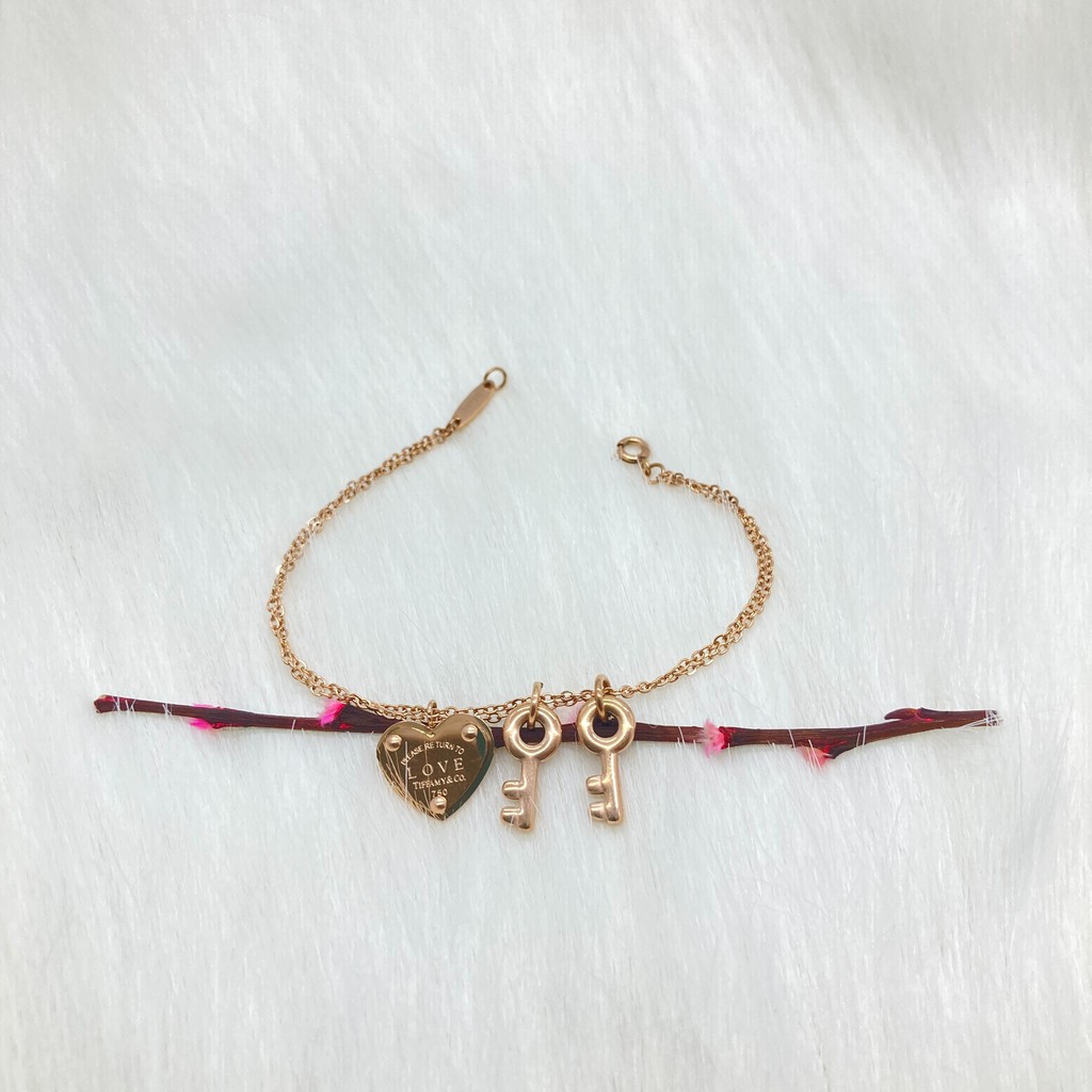 noin_acc Gelang Titanium Gelang Wanita Kunci Hati - Korean Style GLT-027