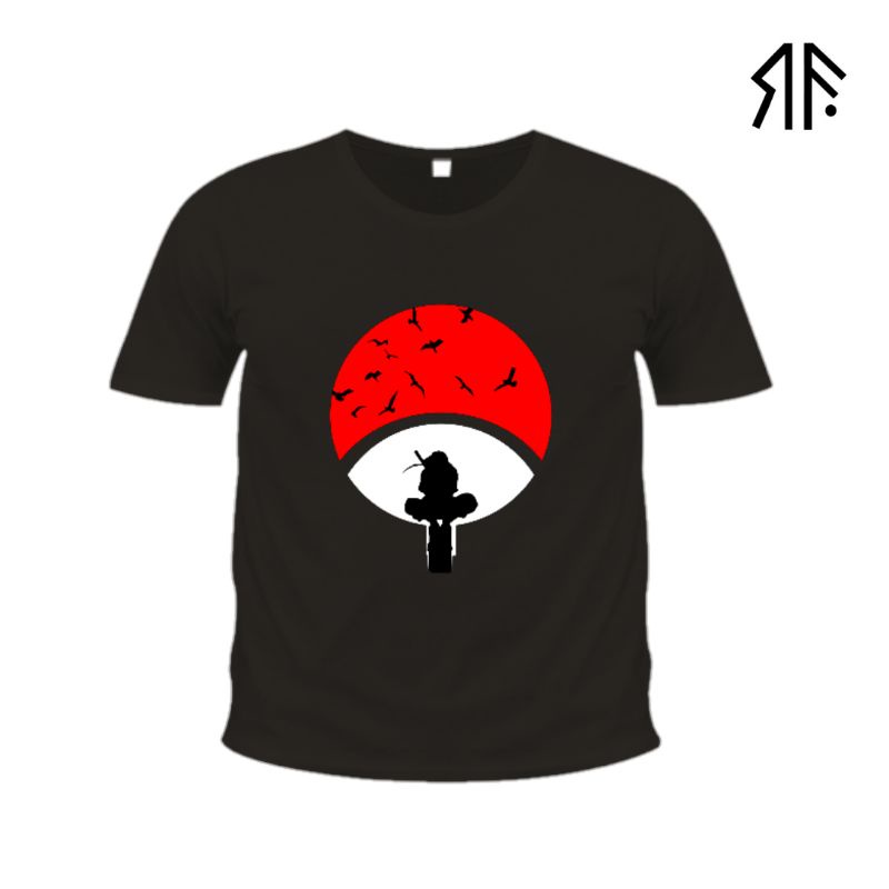Kaos distro pria Uchiha Itachi Naruto - hitam - original by phantom