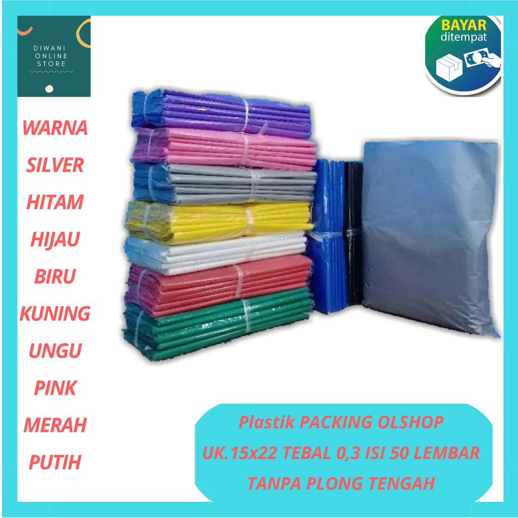 

PLASTIK PACKING UK. 15x22 tebal 0,3 mikron isi 50/plastik packing olshop/plastik packing baju