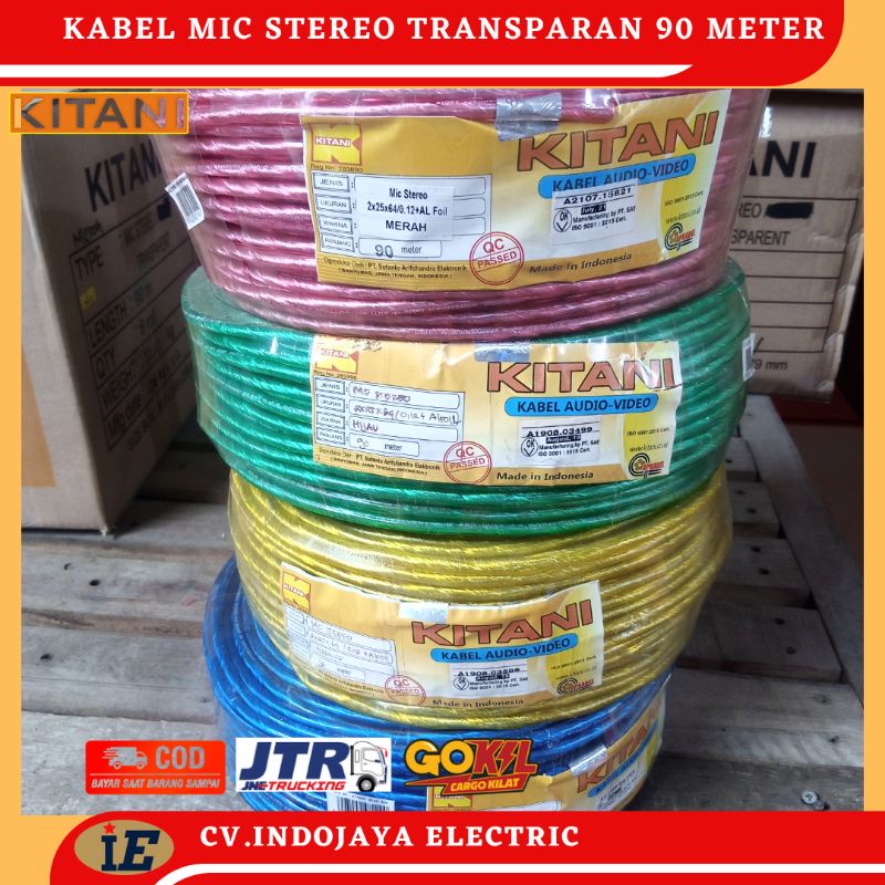 Kabel Mic Stereo Transparan 90 meter Kitani