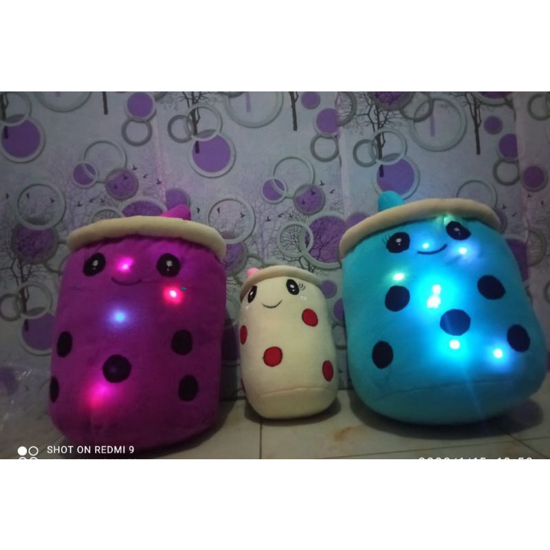 BONEKA BOBA MILK TEA LED JUMBO boneka boba led nyala
