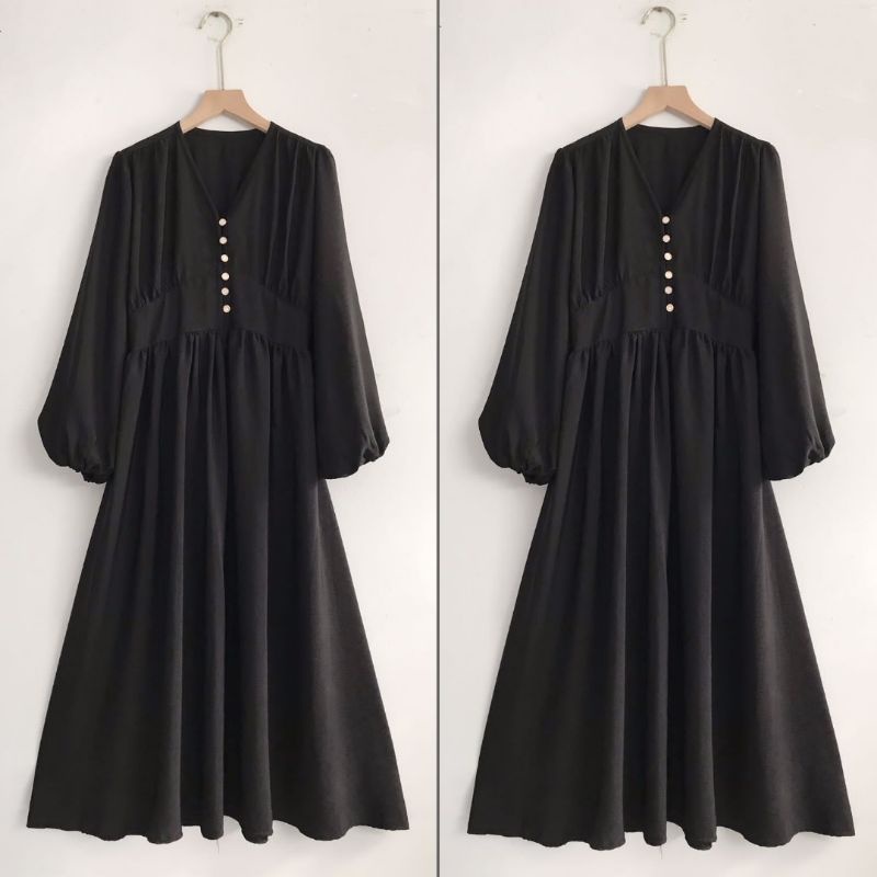 Midi Dress/Gamis Wanita Terbaru Kekinian 2022/Fashion Muslim/Dress Murah/Gamis Mewah/Gamis Import/Mi