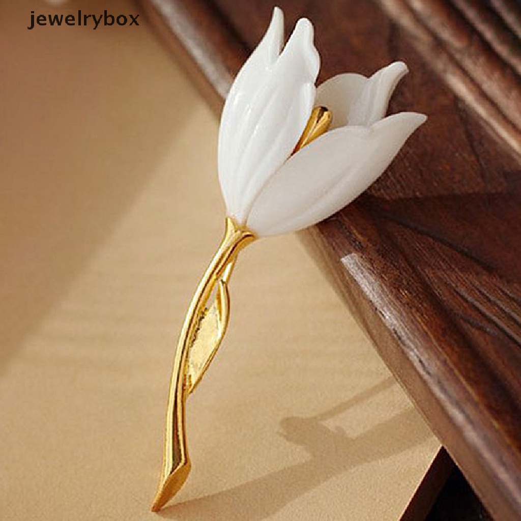 [jewelrybox] Bunga Tulip Enamel Bros Pin Kerah Collar Syal Dekor Perhiasan Garment Jewelry Butik