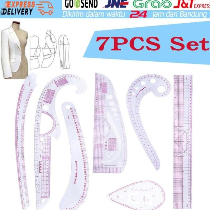 &<&<&<&] 7PCS/Set Penggaris Jahit/Menjahit/Busana/Penjahit-Pola Quilting Ruler