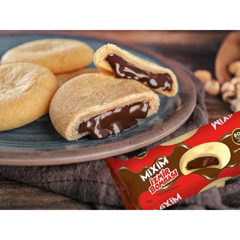 cemilan biskuit pia coklat Mixim import Turki