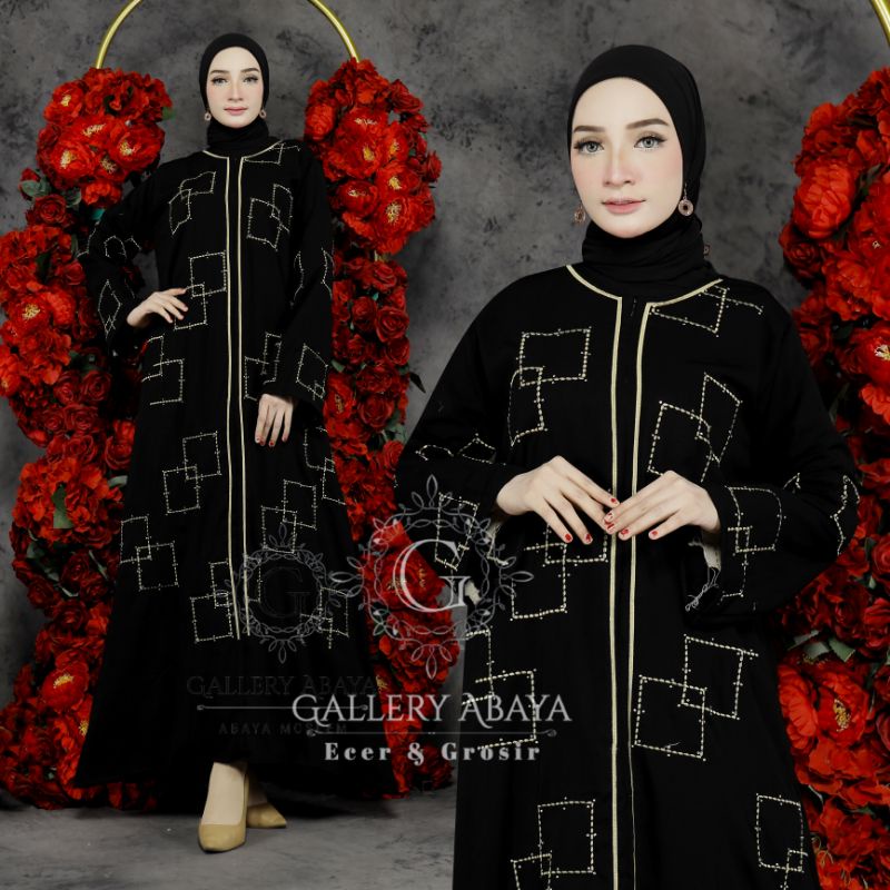 Gallery Exclusive Abaya Hitam Gamis Bordir Turkey Kamila Busui