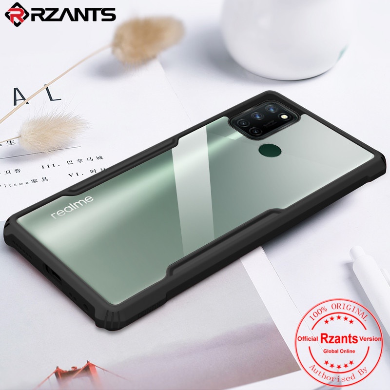 Case REALME C17 Armor Fushion Transparent Casing + Tempered Glass Full Layar dan Skin Carbon