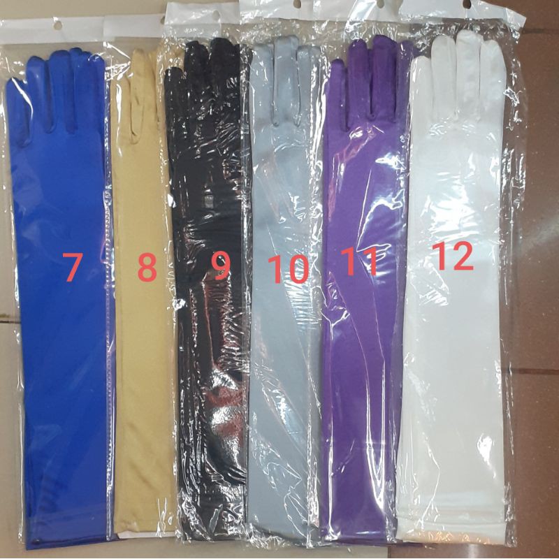 [BISA COD]Sarung Tangan Satin Polos Panjang Sesiku-Gloves Pesta-Gloves Wedding