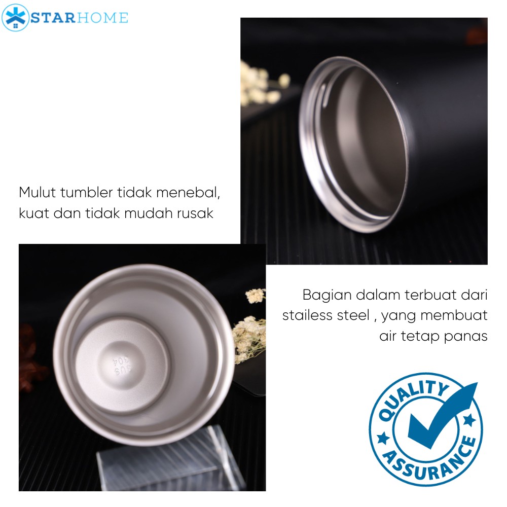 Termos Air Panas Flip Model Tumbler Flip Stainless Steel 500ml - Hitam