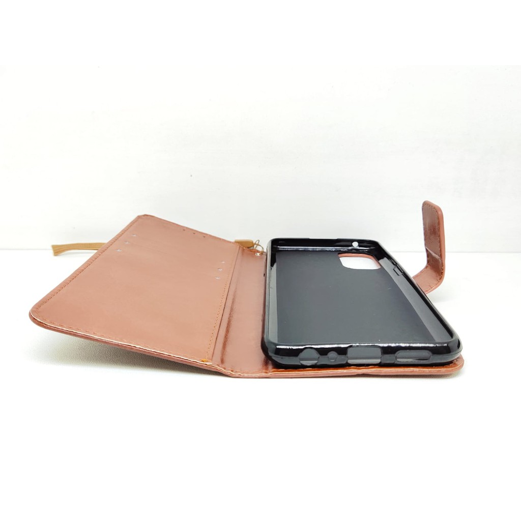 Flip Wallet Oppo A55 5G Reno 4 Flip Cover Leather Sarung HP Kulit with Slot Card