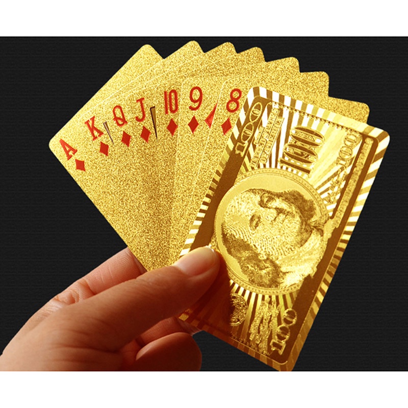 【Premium Buram】Kartu Remi Poker Emas Lapisan Anti Air Premium Kartu Remi Plastik PVC