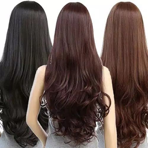 Wig Rambut Wanita Model Panjang dan bergelombang - hair wig salon - rambut palsu berkualitas tidak mudah kusut
