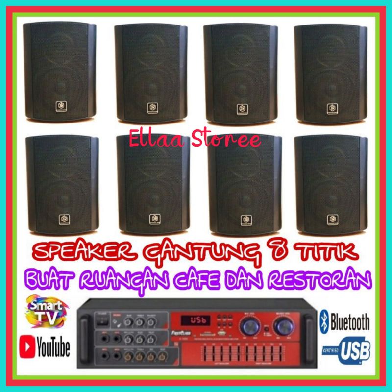Paket Sound Cafe Dan Restoran Speaker Professional Sound 3R 8 Titik Ampli Bluetooth