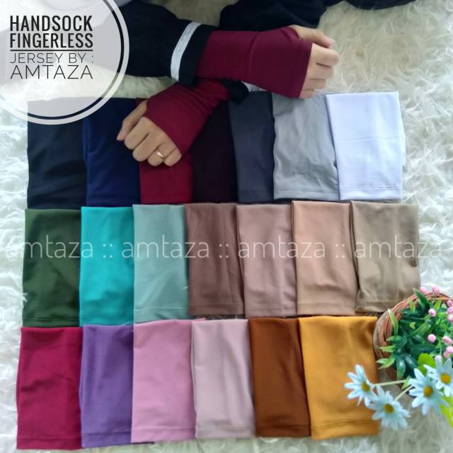 [BISA COD] Handsock Fingerless Jersey Polos Premium by Amtaza | handsock jempol polos amtaza | manset jempol polos amtaza