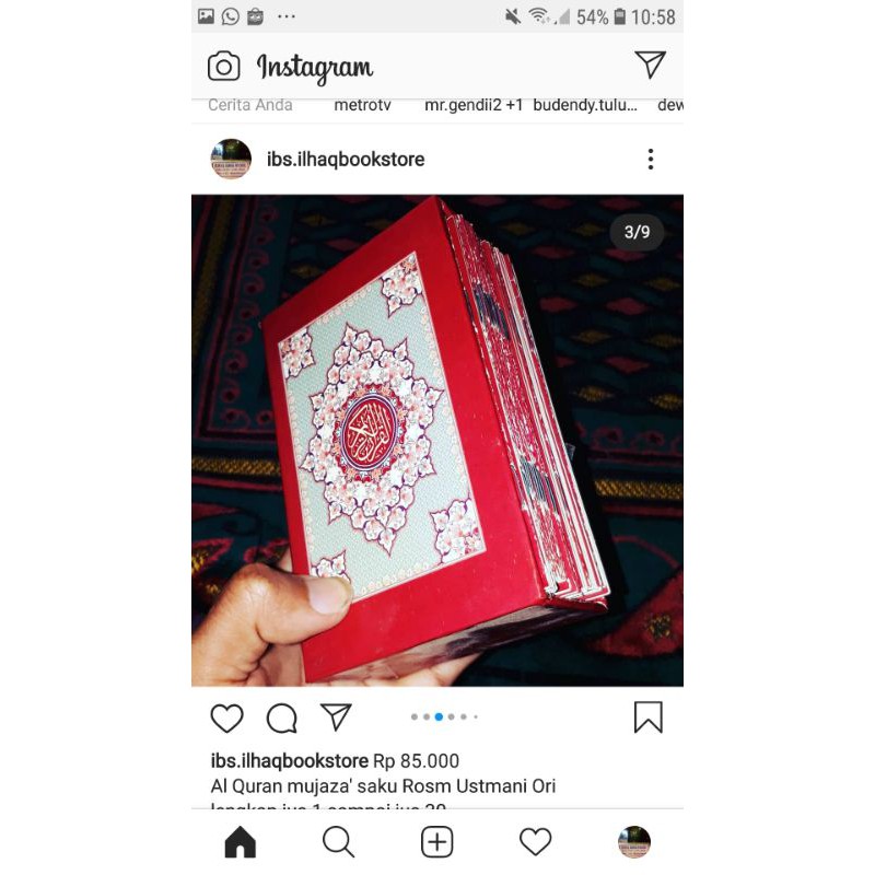 Al Quran mujaza' al quran mujaza saku Rosm Ustmani Ori lengkap juz jus 1 sampai jus 30ukuran 9x13 cm