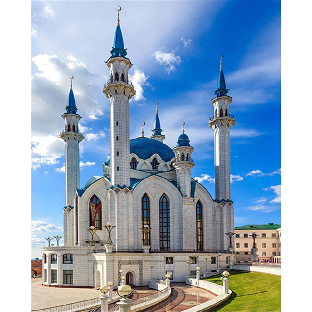 Paket Kristik Masjid Kul Sharif Mosque Kazan Kremlin Russia [ Sulam Strimin Pola Kain Cross Stitch D