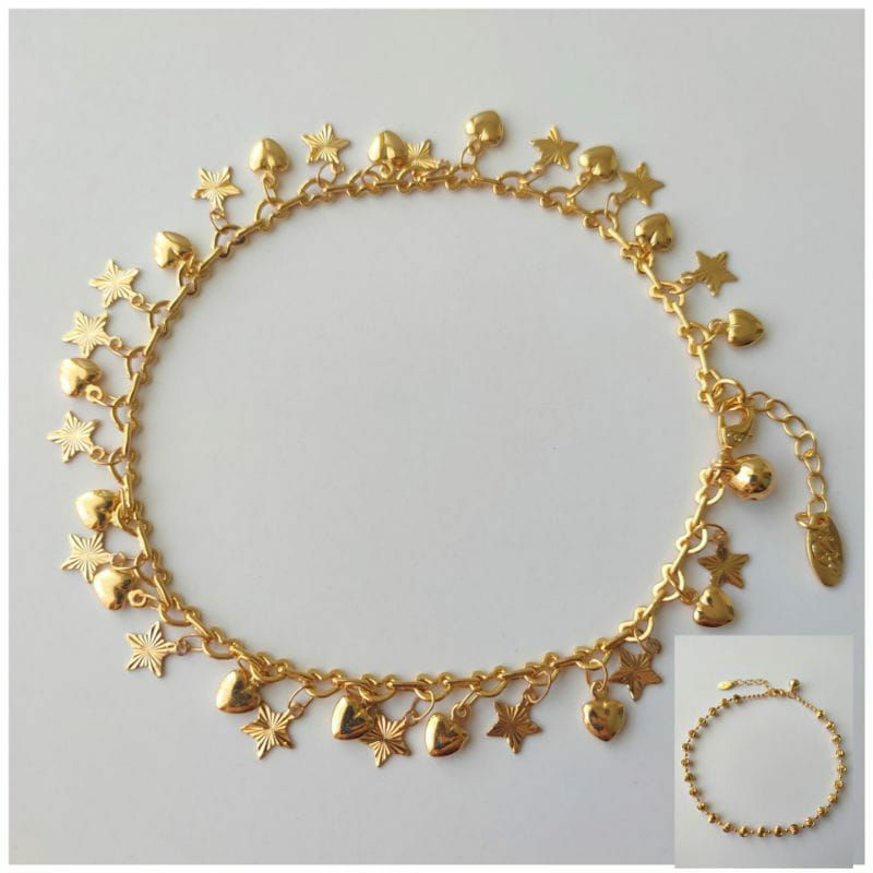 gelang kaki xuping emas gelang kaki xuping lapis emas