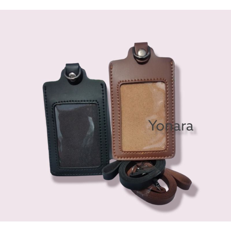 

Id Card Holder Kulit Sintetis, Name Tag Kalung Kancing Atas Tempat Kartu Gantung 1 Slot Murah