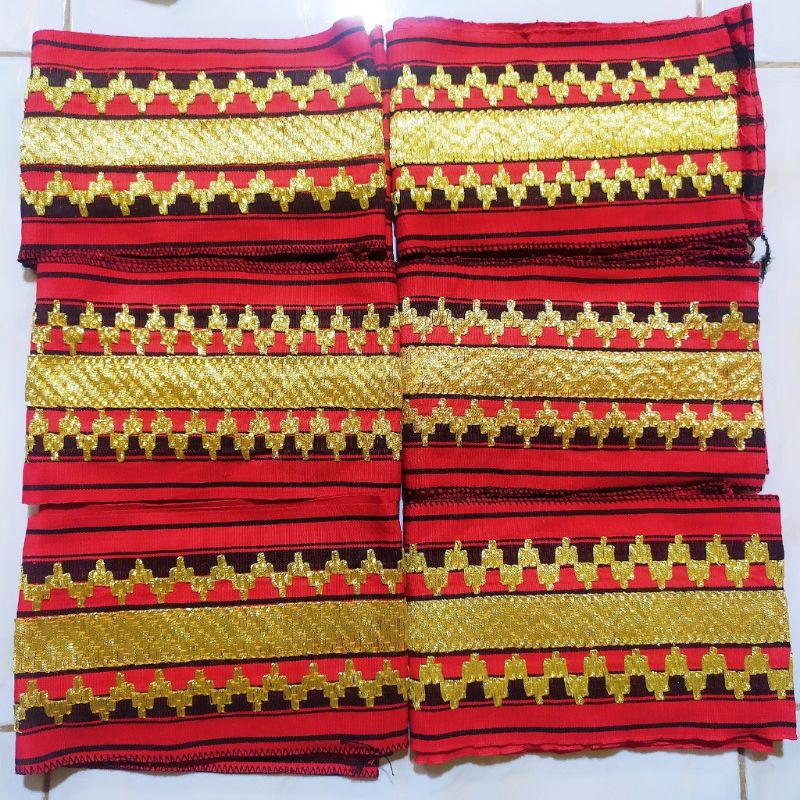 Bisban / Selendang Tapis Lampung Motif Abung Murah-Sasap Merah