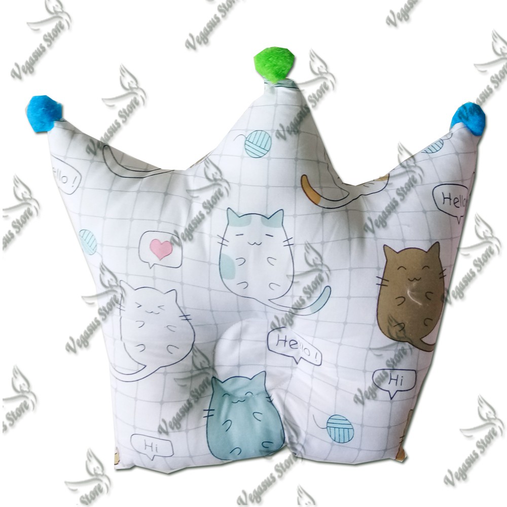 Bantal Bayi Anti Peyang Mahkota Crown Bahan katun - Vegasus Store(COD)